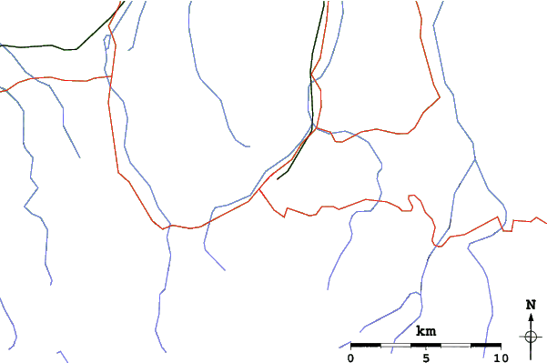Roads and rivers close to Zakopane
